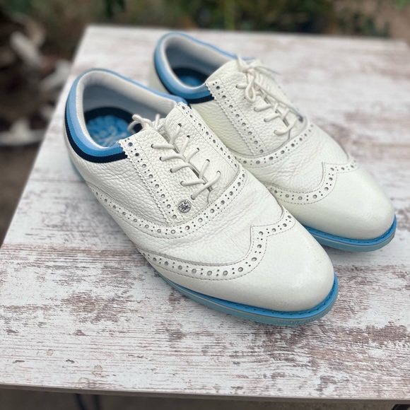 G-Fore | Shoes | Gfore Gallivanter Brogue Grosgrain Whiteblue Leather ...